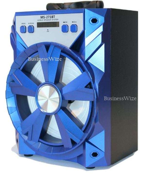 Wooden Bluetooth Multimedia Radio With X-Bass Speaker - USB/TF/AUX/MIC/ FM Radio & LED Display