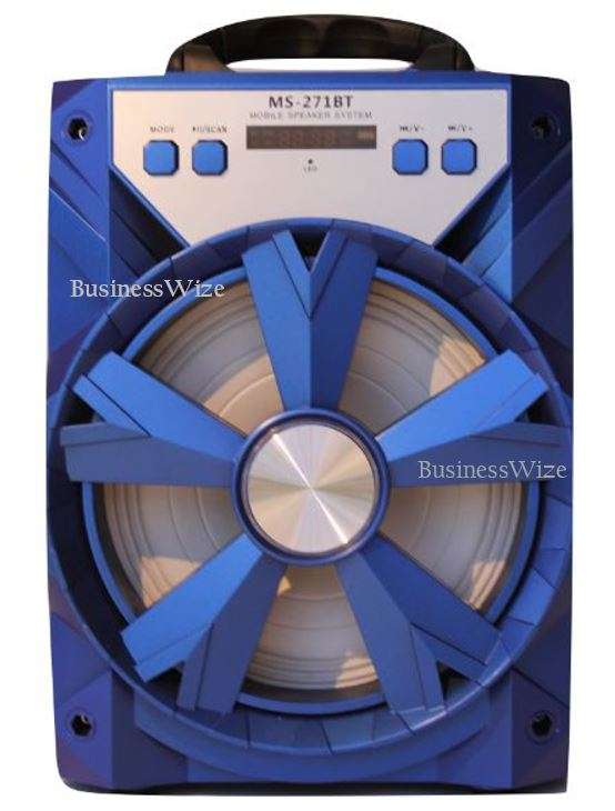 Wooden Bluetooth Multimedia Radio With X-Bass Speaker - USB/TF/AUX/MIC/ FM Radio & LED Display