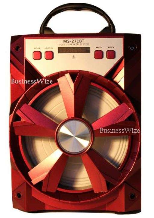 Wooden Bluetooth Multimedia Radio With X-Bass Speaker - USB/TF/AUX/MIC/ FM Radio & LED Display