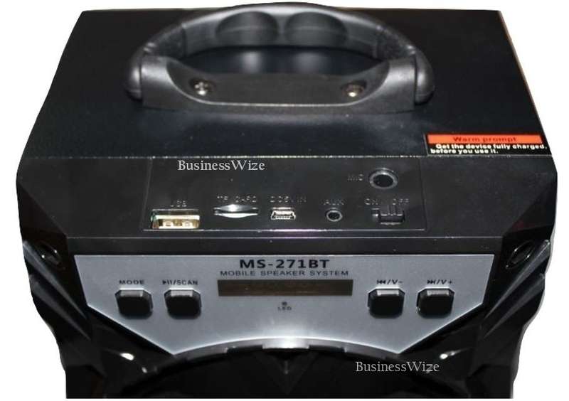 Wooden Bluetooth Multimedia Radio With X-Bass Speaker - USB/TF/AUX/MIC/ FM Radio & LED Display