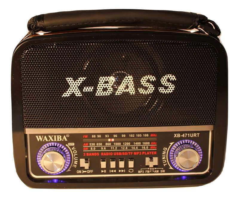 SD/USB/TF MP3 Player - AM/FM Radio, Build in X-Bass Speaker, Flash Light & Rechargeable Battery