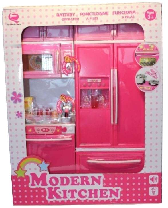 Modern Kitchen Play Set With Opening Doors, Sound & Light