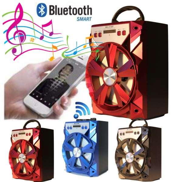 Wooden Bluetooth Multimedia Radio With X-Bass Speaker - USB/TF/AUX/MIC/ FM Radio & LED Display