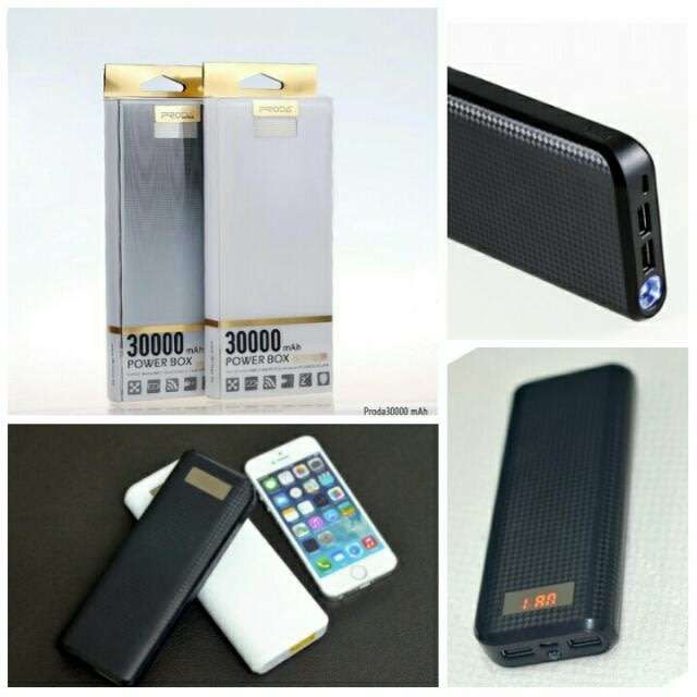 2 USB Powerbank 30000mAh for Charging of Electronic Devices, LED Digital Screen Display & Flashlight