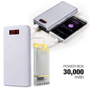 2 USB Powerbank 30000mAh for Charging of Electronic Devices, LED Digital Screen Display & Flashlight