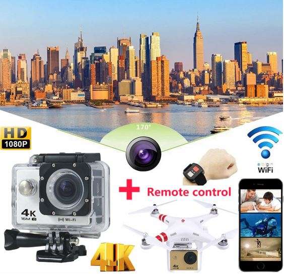 4K Ultra HD WIFI Action Sport DVR & Camera With REMOTE- HDMI, Waterproof, 170 Degree & More
