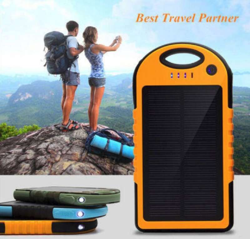 2 USB SOLAR Powerbank 5000mAh for Charging of Electronic Devices, Phones & Lights
