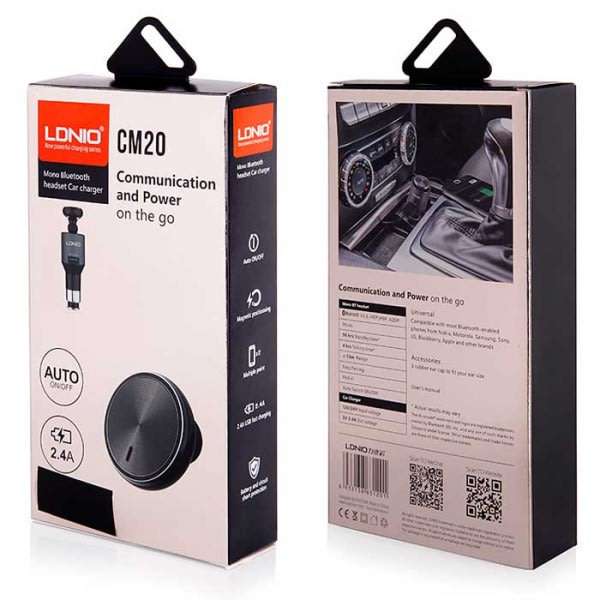 Wireless Multi-Functional 2 in 1 Mono Bluetooth Headset Earpiece and Car Charger