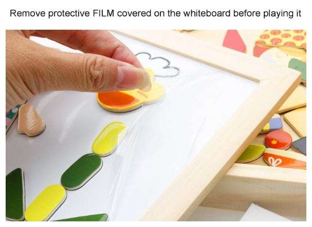 3D Farm Spell Magnetic Whiteboard & Chalkboard Set In a Wooden Box