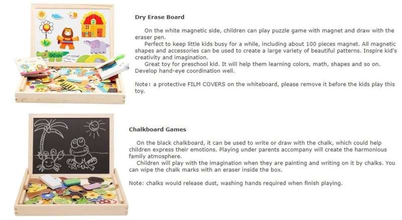 3D Farm Spell Magnetic Whiteboard & Chalkboard Set In a Wooden Box