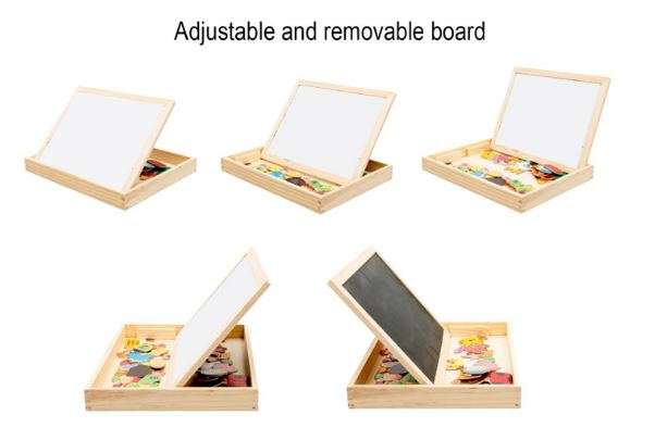 3D Farm Spell Magnetic Whiteboard & Chalkboard Set In a Wooden Box