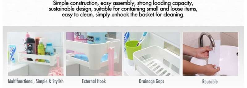 Self-Adhesive 3 Piece Storage Racks - Reusable, Strong Load Capacity, Clean, Chic & Clutter-Free
