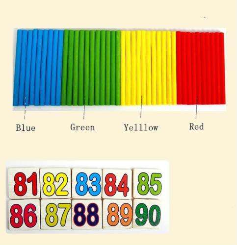 Mathematical Operation Blocks & Chalkboard Set In a Wooden Box