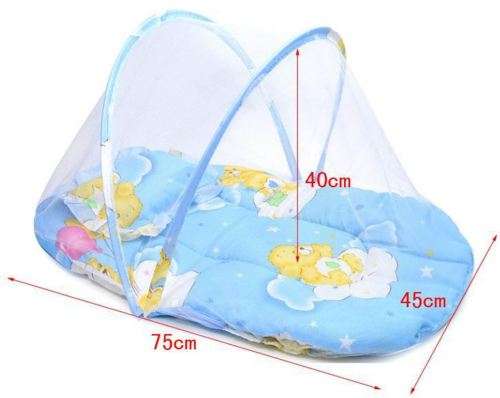 Baby Foldable Mattress & Pillow Net Bed - Protect Your Little One From Insects and Harmful Diseases
