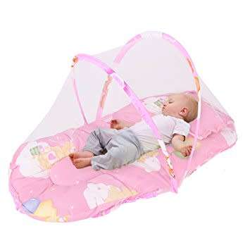 Baby Foldable Mattress & Pillow Net Bed - Protect Your Little One From Insects and Harmful Diseases