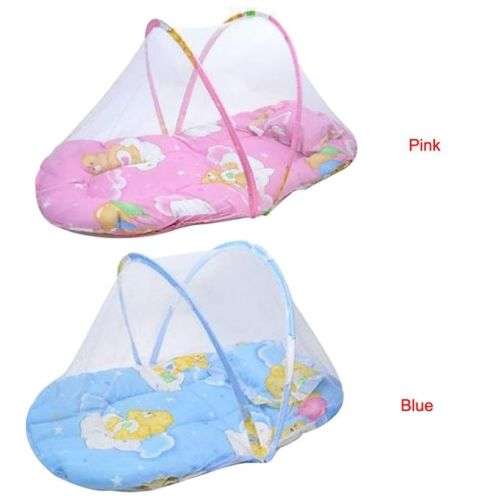 Baby Foldable Mattress & Pillow Net Bed - Protect Your Little One From Insects and Harmful Diseases