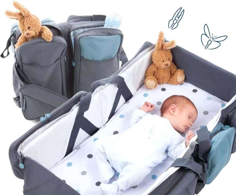 2 in 1 Baby Travel Bed and Bag - Soft, Comfortable, Easy, Simple from Bag to Bed & Changing Station