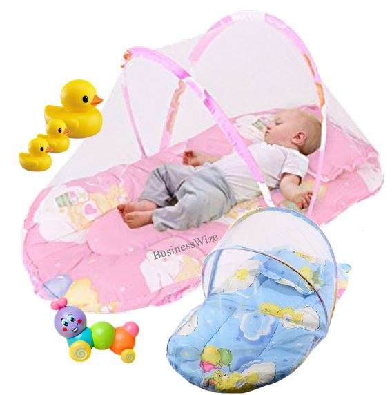 Baby Foldable Mattress & Pillow Net Bed - Protect Your Little One From Insects and Harmful Diseases