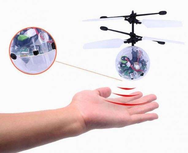 Colourfull Infrared Smart Sensor Flying Disco Ball Helicopter, Light Effects & USB Charging