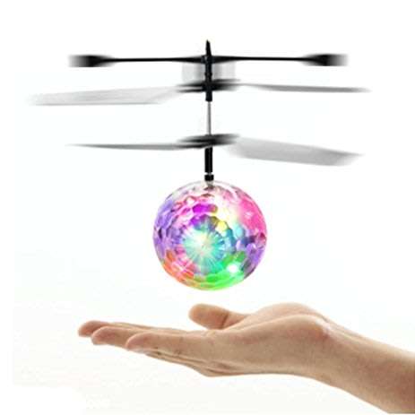 Colourfull Infrared Smart Sensor Flying Disco Ball Helicopter, Light Effects & USB Charging