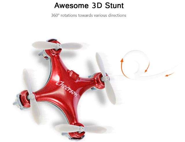 2.4GHZ 6 Axis Mini Remote Control Quadcopter 360° Rotation, LED Lights, 3D Stunts