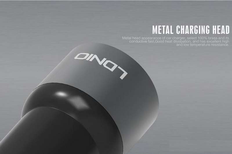 Original LED Ldnio C303 Car Charger with Dual USB 5V/3.6A Quick Charge Full Metal For IOS or Android