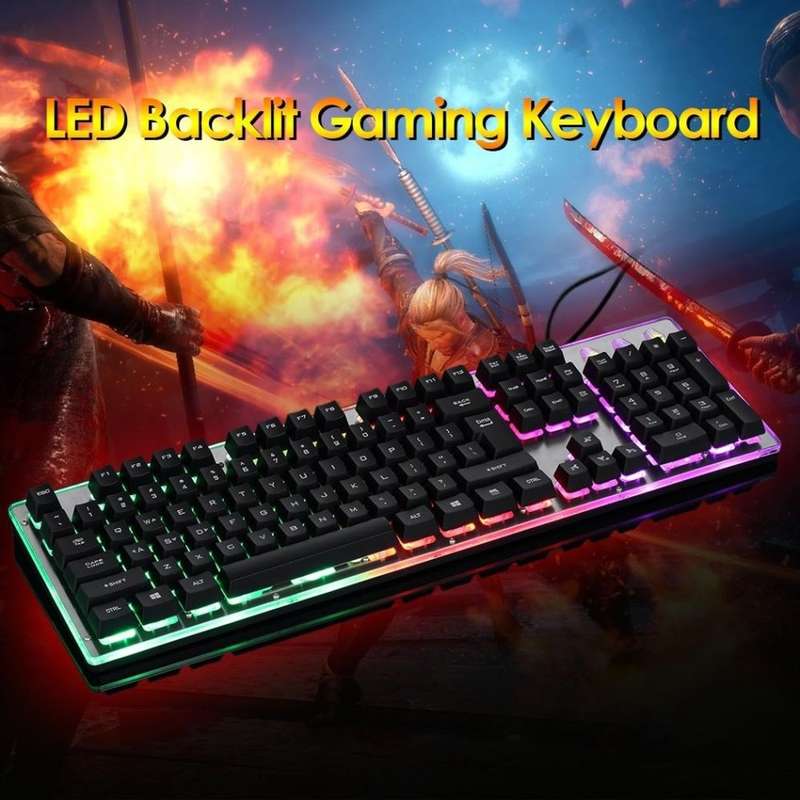 LED Gaming Keyboard 104 Key Back light Design, Wired with USB Interface