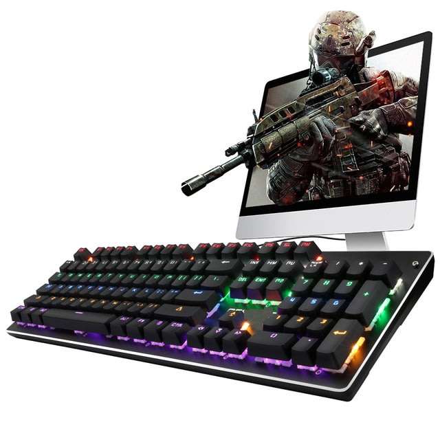 LED Gaming Keyboard 104 Key Back light Design, Wired with USB Interface