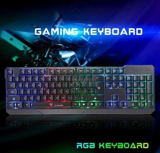 LED Gaming Keyboard 104 Key Back light Design, Wired with USB Interface
