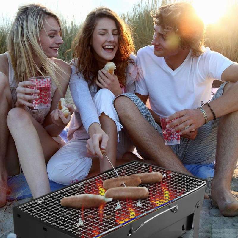 Portable Outdoor Stainless Steel Charcoal Barbecue Braai, Convenient, Compact & Fold in a Handy Case