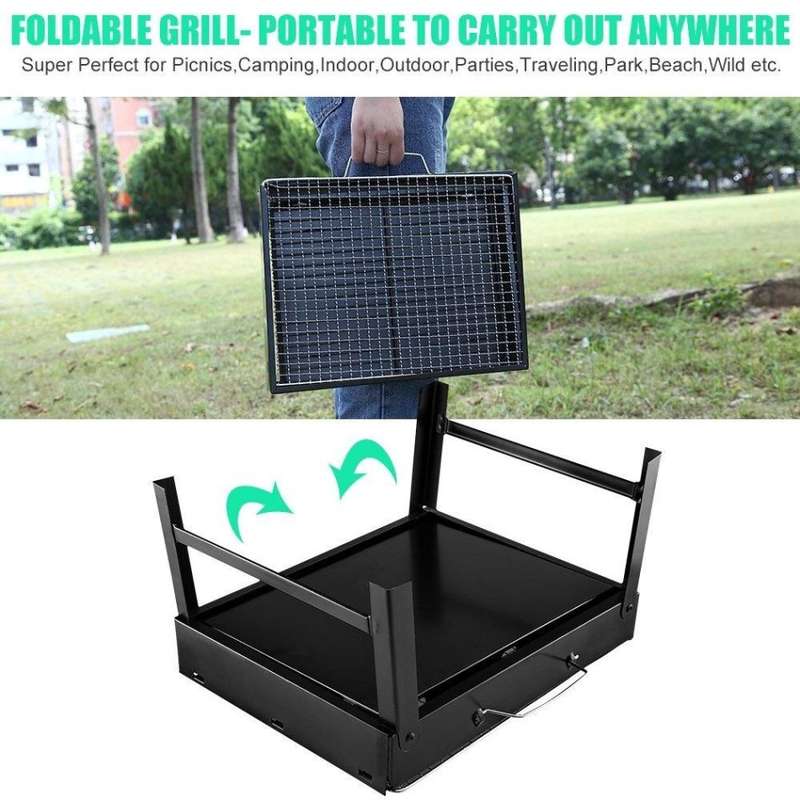 Portable Outdoor Stainless Steel Charcoal Barbecue Braai, Convenient, Compact & Fold in a Handy Case