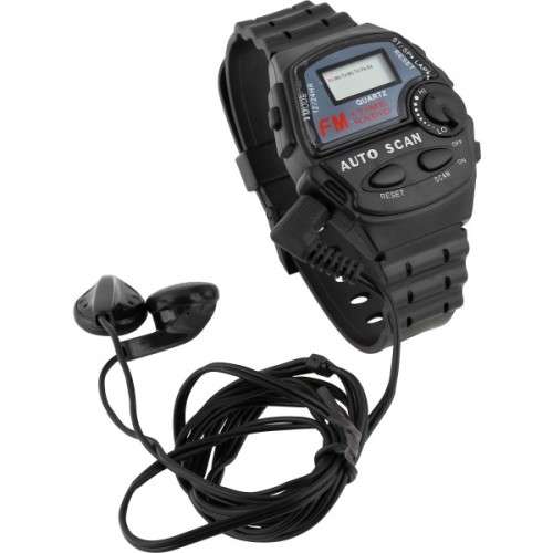 Quartz Digital FM Auto Scan Radio Sport Watch With Stereo Earphones