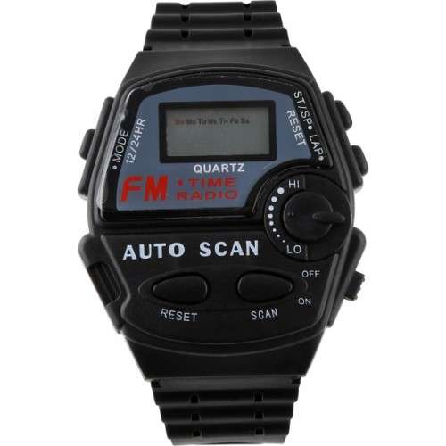 Quartz Digital FM Auto Scan Radio Sport Watch With Stereo Earphones