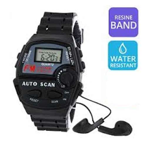 Quartz Digital FM Auto Scan Radio Sport Watch With Stereo Earphones