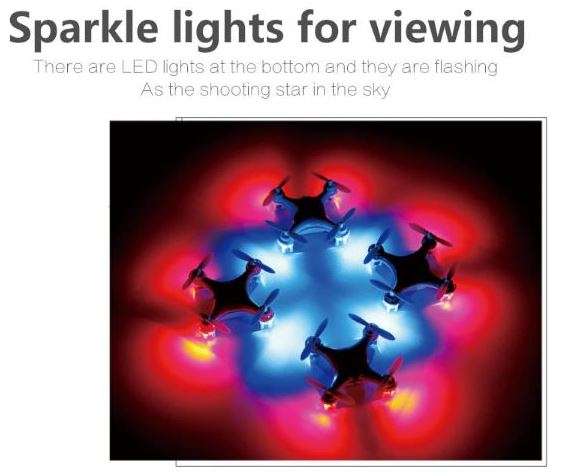2.4GHZ 6 Axis Mini Remote Control Quadcopter 360° Rotation, LED Lights, 3D Stunts