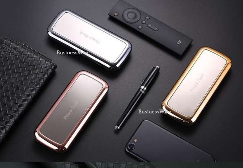 27 000 mAh Mirror Power Bank with 2 USB Ports for Charging of Electronic Devices, LED Flashlight