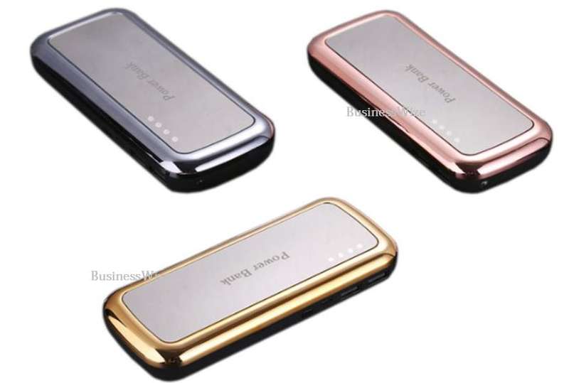 27 000 mAh Mirror Power Bank with 2 USB Ports for Charging of Electronic Devices, LED Flashlight