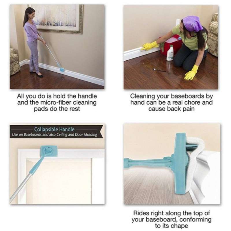 Baseboard Buddy Simply Glide and Dust - Extendable Microfiber Cleaner