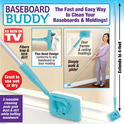 Baseboard Buddy Simply Glide and Dust - Extendable Microfiber Cleaner