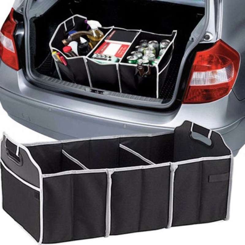 Portable, Convenient, and Collapsible Car Boot Organizer with Carry Handles