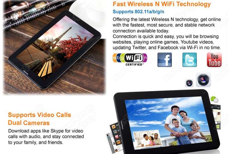 7" DEMO Android Tablet Smartphone, 3G, 8GB, Dual Sim GPS, SPEAKER STAND & COVER
