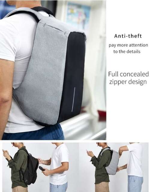 Anti-Theft USB Backpack PLUS 20,000 mAh 2 USB LED Display Power Bank with Flash Light