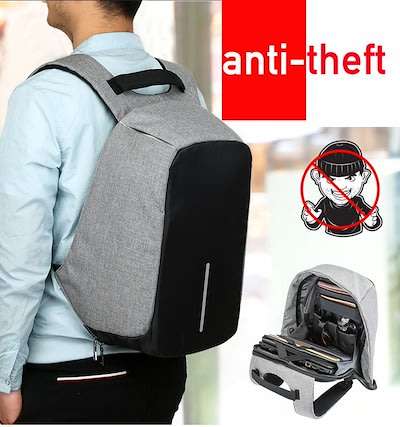 Anti-Theft USB Backpack with Reflective Strips & Multiple Storage Compartments