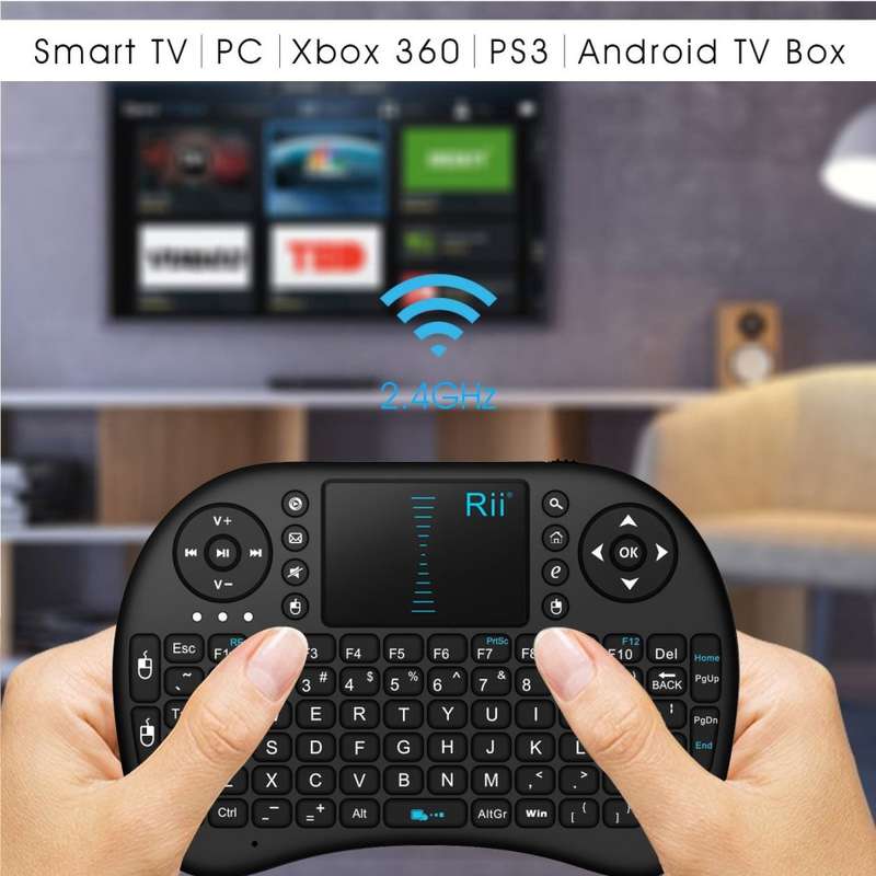 2.4GHz Mini Wireless QWERTY Keyboard, Touch Pad Combo with USB Interface Adapter
