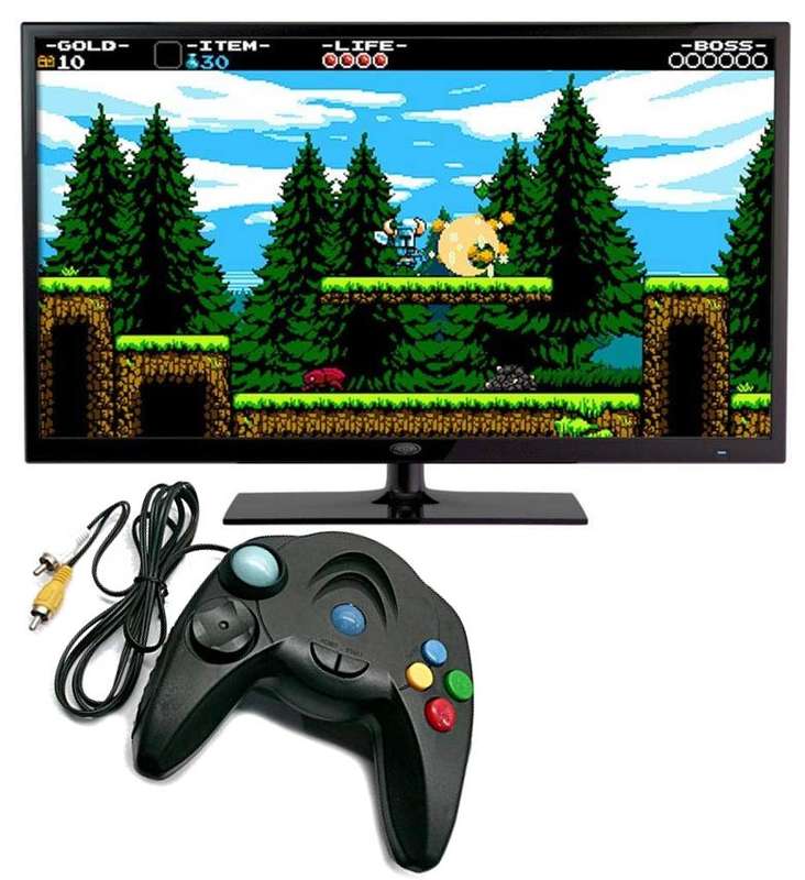 My Arcade 108000 in 1 Game System comes with 108000 built-in games.  Just Plug into TV and play