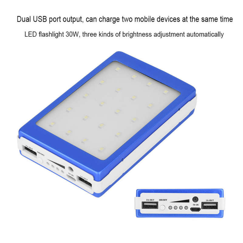 20,000mAh Dual USB SOLAR Power Bank with 20 LED Flash Light for all Your Outdoor Activities