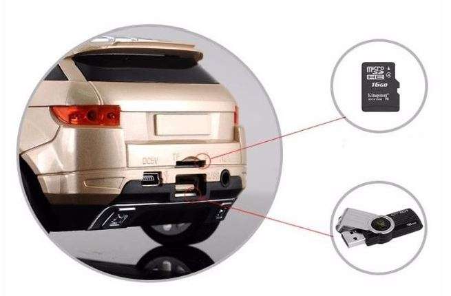 Land Rover Car Shape Bluetooth Speaker & FM Radio With Car Sound & Lights