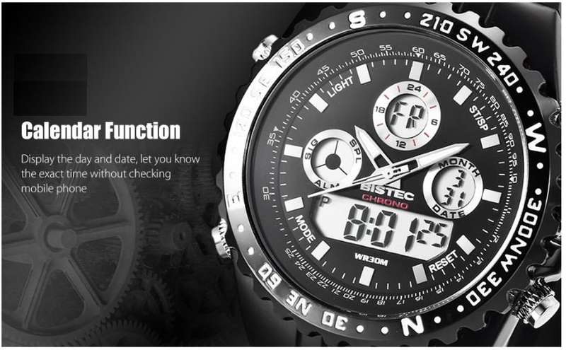 Exquisite Men's Multi Chronograph Watch With LED Back Light in a Complimentary Tin Gift Box