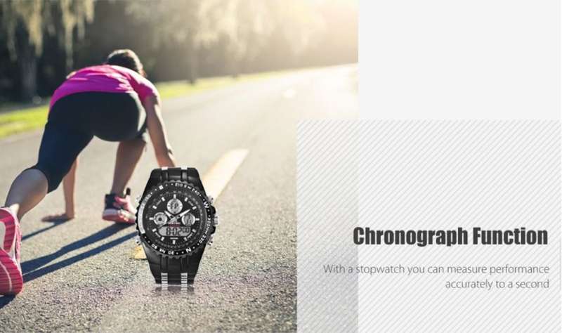 Exquisite Men's Multi Chronograph Watch With LED Back Light in a Complimentary Tin Gift Box