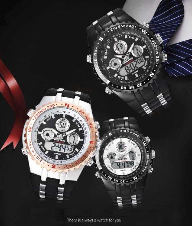 Exquisite Men's Multi Chronograph Watch With LED Back Light in a Complimentary Tin Gift Box